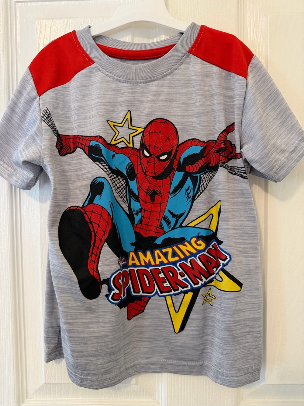 Marvel Spider-Man Graphic Tee in Gray, Red, Blue and Yellow